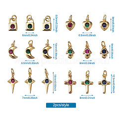 Латунные микро проложить кубического циркония подвески&nbsp;ZIRC-TA0001-15G