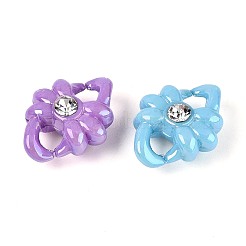 Кольца-связки из непрозрачного акрила с уф-покрытием и кристаллами страз&nbsp;SACR-T017-67M