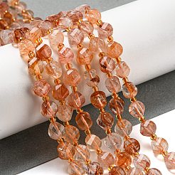 Натуральный красный гематоидный кварц / нити из железистого кварца G-M443-B07-02