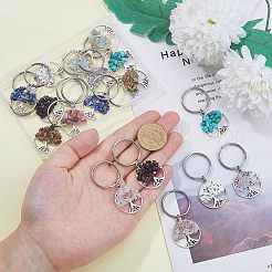 2 комплект брелоков из смешанных натуральных и синтетических камней&nbsp;KEYC-FH0001-15