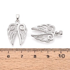 Латунные микропаве прозрачные подвески с фианитом&nbsp;KK-T075-82P