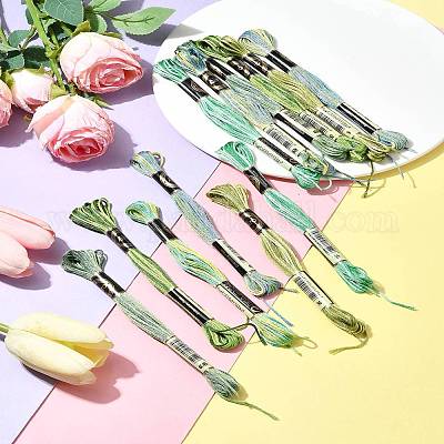 12 моток 6 цвета 6-слойная полиэфирная мулине для вышивания&nbsp;OCOR-FS0001-01B-04-1