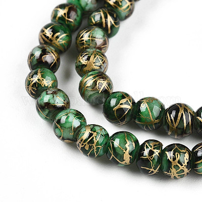 Выпечка окрашенные стеклянные бусины пряди X1-DGLA-N003-4mm-B09-1