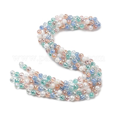 Стеклянные бусины с гальваническим покрытием  EGLA-D300-06-8mm-06-1