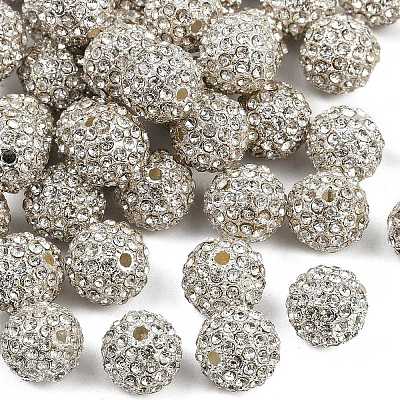 Бусины из сплава и страза&nbsp;RB-A034-12mm-A01S-1