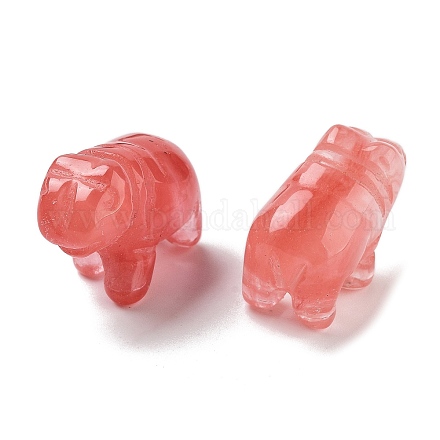 Резные фигурки из вишневого кварцевого стекла DJEW-L023-F08-1