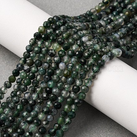 Природные моховой агат бисер нитей G-A129-4mm-01-1