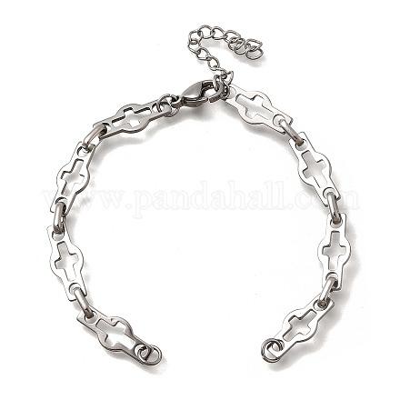 Изготовление браслета из цепочек с поперечными связями из нержавеющей стали 304 AJEW-JB01378-01-1