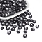 Acrylic Horizontal Hole Letter Beads, Mixed Letters A to Z, double-side pattern, Flat Round, Black, 7x4mm, Hole: 1mm
