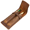 Crazy Horse Leather Pencil Case, Pencil Pouch, Coffee, 160x67.5x22.5mm