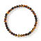 Bohemian Natural Tiger Eye Round Beads Stretch Bracelets, Cross Non-magnetic Hematite Bead Stretch Bracelets, Inner Diameter: 6-7/8 inch(17.5cm)