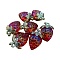 Acrylic Pendants, Strawberry, Cerise, 32x23mm