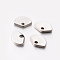 Original Color 304 Stainless Steel Fan Hand Stamping Blank Tag Charms, Stainless Steel Color, 5x7.5x1mm, Hole: 1.1~1.3mm