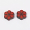 Antique Style Czech Glass Beads, Flower, Red, 9.5x3.5mm, Hole: 0.9mm, about 185pcs/bag