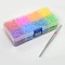 1Box 5mm Tube PE DIY Melty Beads Fuse Beads, Iron Beading Tweezers, Mixed Color, Bead: 5x5mm, Hole: 3mm, Tweezers: 9x112.7mm