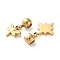 Ion Plating(IP) 304 Stainless Steel Dangle Stud Earrings, Bowknot, Left and Right, Random Shapes, Real 18K Gold Plated, 6~9x5.5~9x1~4mm