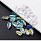 Glass Charms, Teardrop, Colorful, 14x8x5mm, Hole: 1.2mm