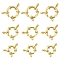6Pcs 3 Styles Ion Plating(IP) 304 Stainless Steel Spring Ring Clasps, Ring, Real 24K Gold Plated, 12.5~23x2.5~4mm, Hole: 2.5mm, 2pcs/style