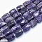 Natural Amethyst Beads Strands, Faceted, Cuboid, 15~16x11~12x11~12mm, Hole: 1.5mm, about 20~22pcs/strand, 15.3~15.7 inch(39~40cm)