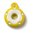 Alloy Enamel Charms, Donut Charm, Gold, 12.5x10x3mm, Hole: 1.5mm