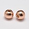 Rack Plating Brass Round Spacer Beads, Rose Gold, 4mm, Hole: 1.5mm
