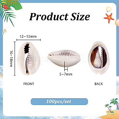 100 шт. бусины из натуральной ракушки каури&nbsp;BSHE-PH0001-64