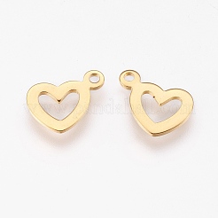 Подвески в форме открытого сердца из нержавеющей стали 304&nbsp;STAS-G176-20G