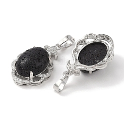 Овальные подвески из натурального лавового камня&nbsp;G-NH0025-15P-16