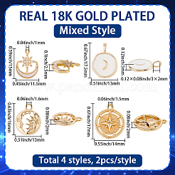 8шт 4 стиля латунные подвески&nbsp;KK-SC0007-20