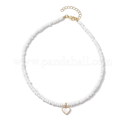 Ожерелья с подвесками в форме сердца из пресноводной ракушки в богемном стиле&nbsp;NJEW-JN04774