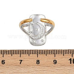 Двухцветные манжетные кольца из нержавеющей стали 304&nbsp;RJEW-S635-01GP-04