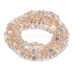 Прозрачные стеклянные бусины гальваническим пряди&nbsp;GLAA-Q099-A01-02