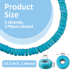 1 нить синтетических бирюзовых бусин&nbsp;G-FH0002-59C