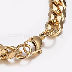 Мужские браслеты из нержавеющей стали 304 с панцирной цепью BJEW-I238-10G