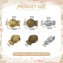 90 шт. 3 цвета бусины из сплава в тибетском стиле&nbsp;FIND-GA0007-96