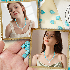 2 нить синтетических бирюзовых бусин&nbsp;G-PA0001-55