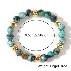 Винтажные натуральная африканская бирюза (яшма) круглые бусины эластичные браслеты для мужчин и женщин&nbsp;YH8695