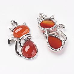 Кулоны с котятами из натуральных и синтетических камней&nbsp;G-G713-B