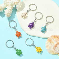 Окрашенный синтетический брелок с подвеской в виде морской черепахи бирюзового цвета&nbsp;KEYC-JKC00641