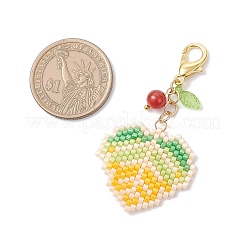 3 шт. 3 стиля подвесных бусин из акрила и стекла в виде кленового листа и натурального сердолика&nbsp;HJEW-MZ00347