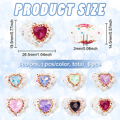 7 шт. 7-х цветные стразы из полимерной глины с хрустальными бусинами&nbsp;FIND-FG0003-56