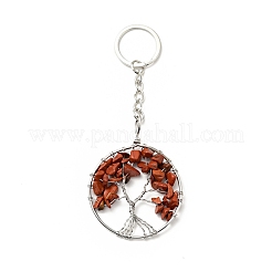 Брелок с натуральными и синтетическими драгоценными камнями дерево жизни&nbsp;KEYC-G054-01P