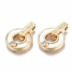 Латунные микропаве прозрачные подвески с фианитом&nbsp;KK-S356-316-NF