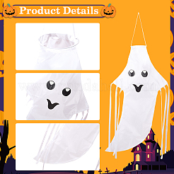 Призрак полиэстер ветроуказатель стример рыба флаг&nbsp;AJEW-WH20008-09