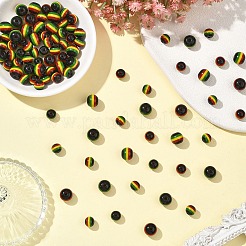 150 шт. 2 стиля ганские ямайские регги полосатые смоляные бусины&nbsp;RESI-YW0005-53