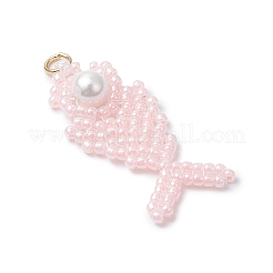 Подвески в виде рыбок из стеклянных бусин&nbsp;PALLOY-MZ00666-01