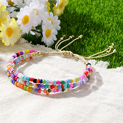 Браслеты из плетеного бисера и ронделей из стеклянного бисера&nbsp;WP2117