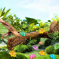 400шт 10 цвета светящихся кабошонов из смолы&nbsp;MRMJ-SC0001-42