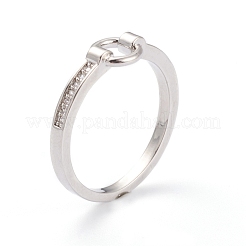 Кольца из латуни с микропаве&nbsp;RJEW-O042-02P-A