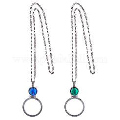 2 шт. 2-х цветные подвески с увеличительным стеклом&nbsp;NJEW-SP0001-05